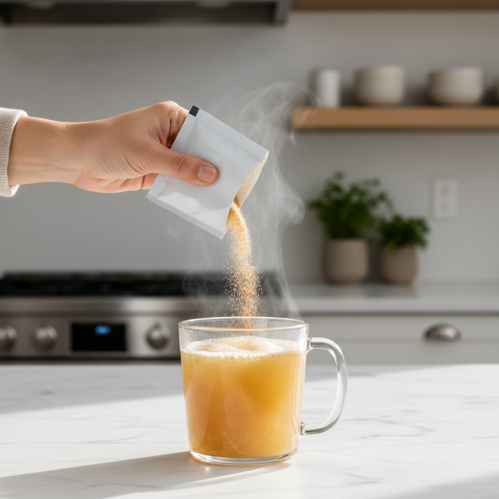 Preparación del caldo instantáneo